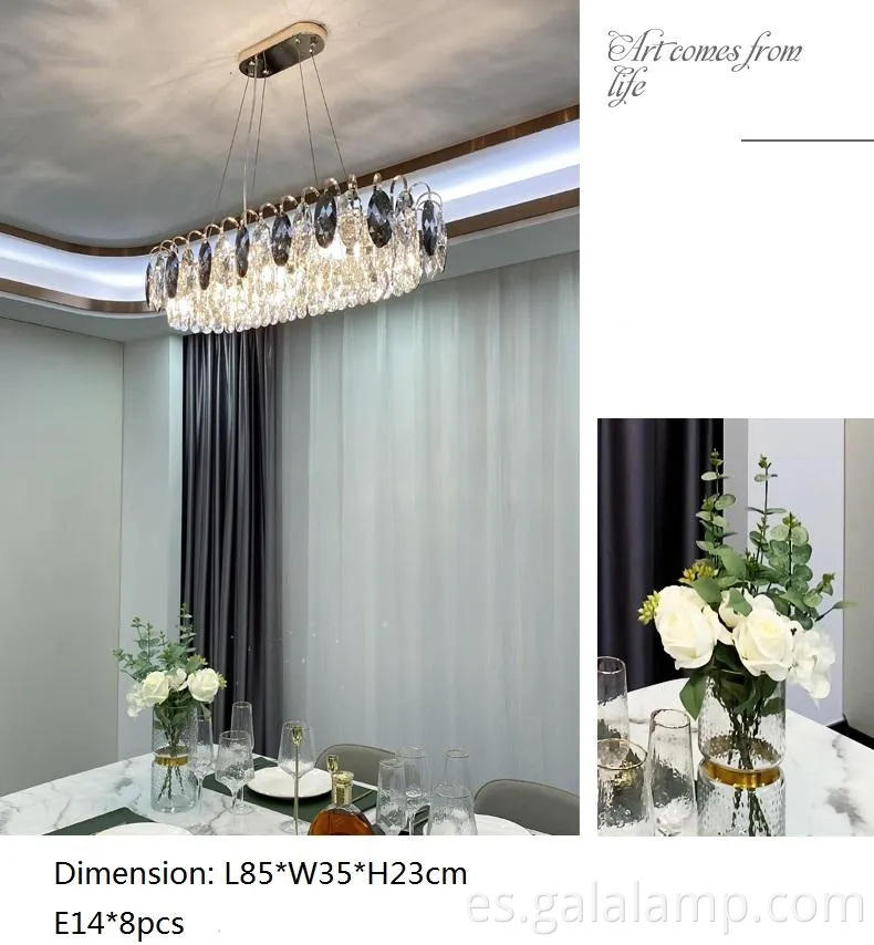 Elegante lámpara de araña de cristal K9 para la decoración de la sala de estar moderna